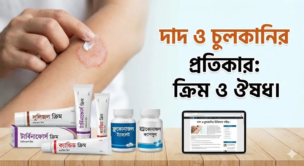 দাদ ও চুলকানি নিরাময়ে ব্যবহৃত কার্যকর ক্রিম ও ঔষধ।
