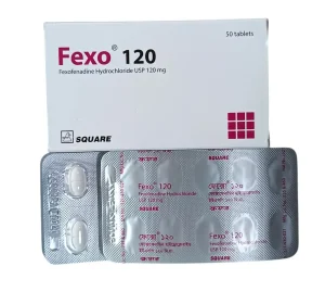 fexo 120mg box and 2bilaster pack menufectured by squre pharmaceticals