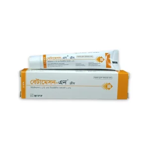 A white and orange box and tube of Betameson-N skin cream containing Betamethasone and Neomycin Sulphate.