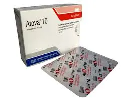বেক্সিমকো ফার্মাসিউটিক্যালসের এ্যাটোভা ১০ (Atova 10 mg) ওষুধের বক্স এবং একটি ব্লিস্টার প্যাক।