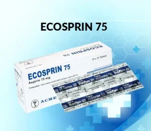 একমি ল্যাবরেটরিজের ইকোস্প্রিন ৭৫ মিগ্রা(Ecosprin 75mg) ট্যাবলেটের একটি বক্স এবং স্ট্রিপ।