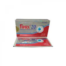 একটি ফিনিক্স ২০ (Finix 20 mg) মিলিগ্রাম র‍্যাবেপ্রাজল সোডিয়াম ওষুধের বক্স এবং স্ট্রিপের ছবি।
