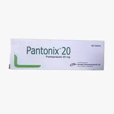 প্যান্টোনিক্স ২০ (Pantonix 20 mg) ওষুধের প্যাকেটের সামনের অংশ।