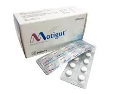 মোটিগাট (Motigut) ডমপেরিডোন ট্যাবলেটের একটি বক্স এবং দুটি ব্লিস্টার প্যাক বা পাতা।